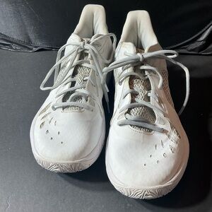 White and Gray Athletic Sneakers